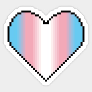 Inclusive Transgender Flag pride pixel heart Sticker